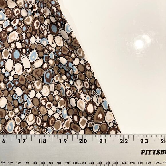 NWOT BCBGMAXAZRIA Dress L Brown Geometric-Print Faux-Wrap Tie Stretch Multicolor - Picture 14 of 16